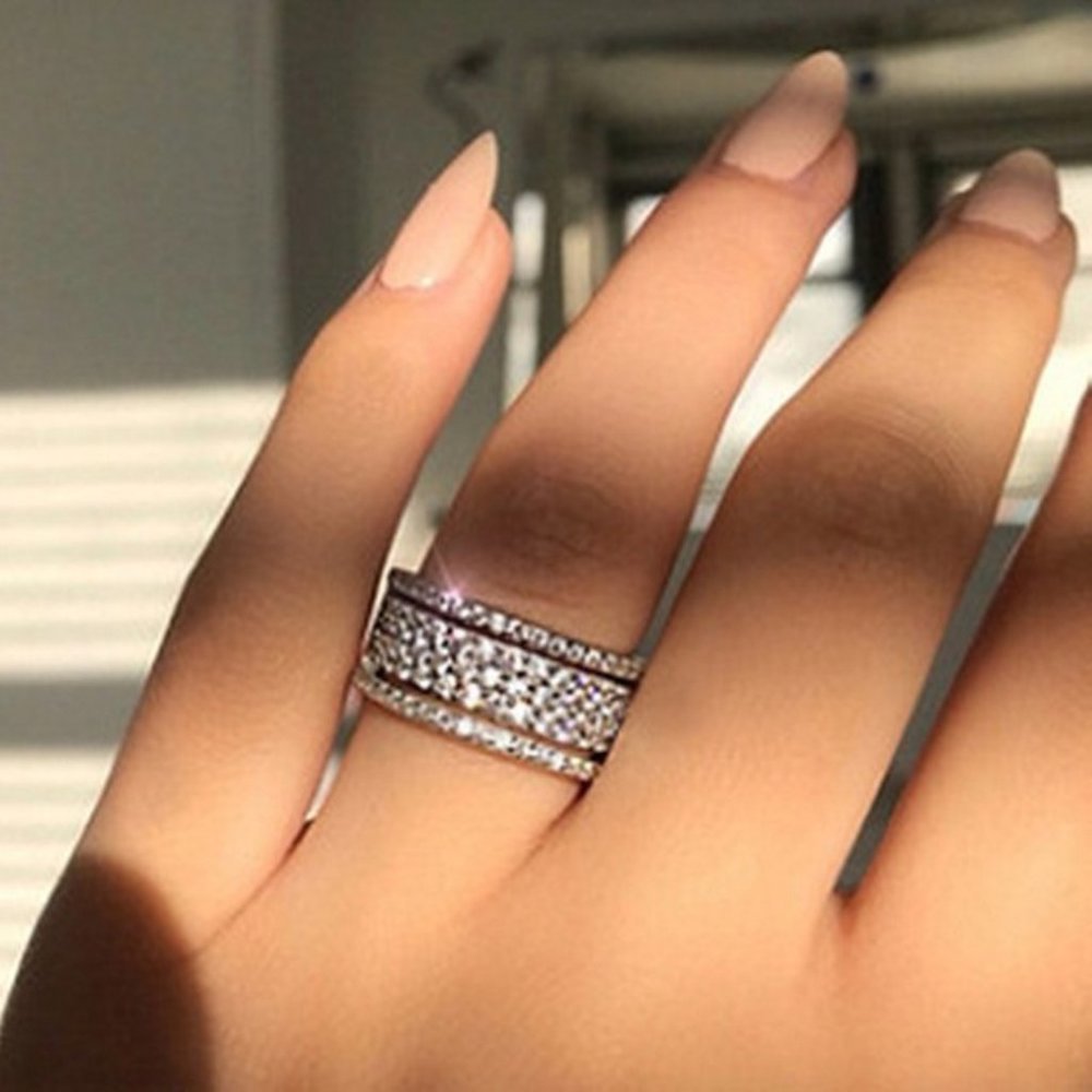 NEW Sterling Silver Diamond Multi Eternity Ring - Picture 3 of 5